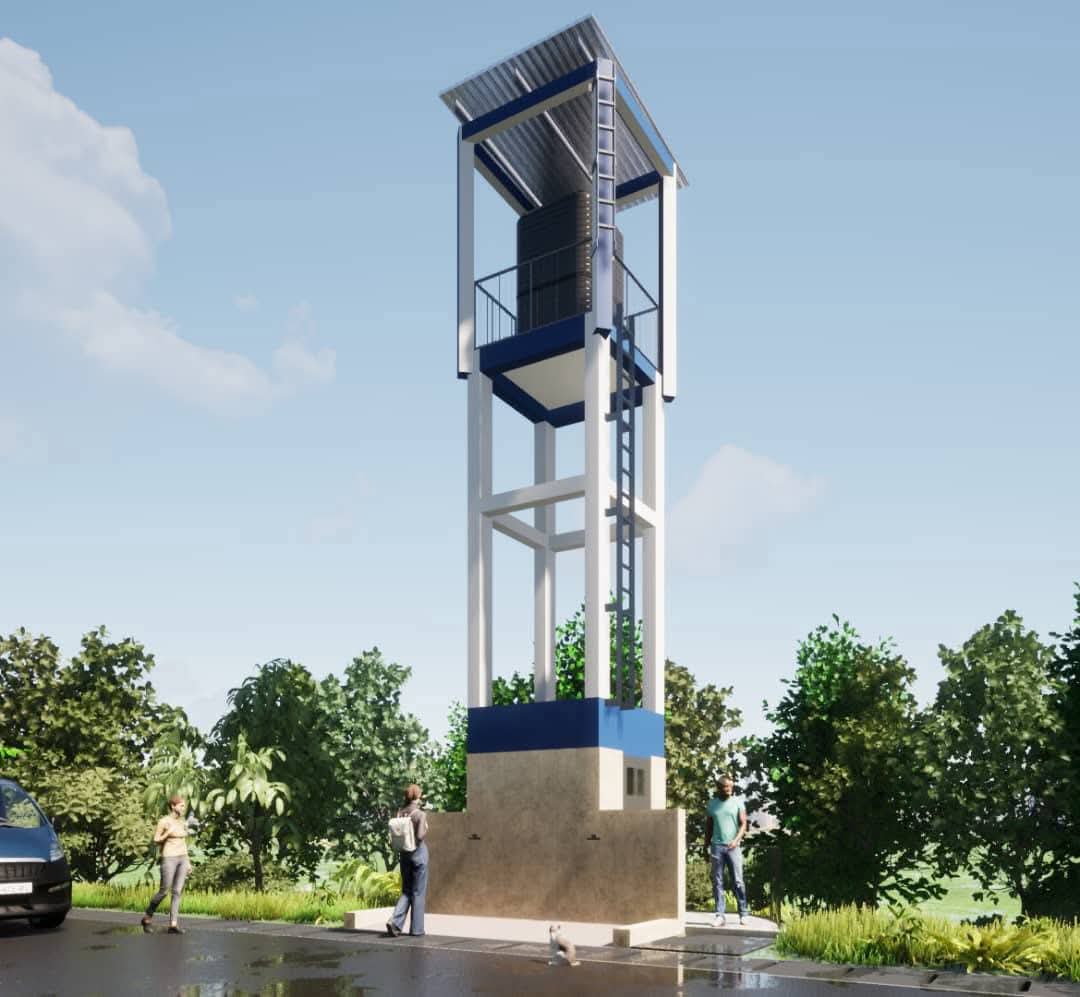 Tour de forage solaire — conception 3D